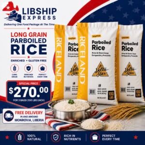 Delta Star Parboiled Rice – 3 × 100 lb Bags
