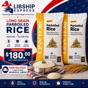 Delta Star Parboiled Rice – 2 × 100 lb Bags